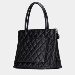 Pre Owned Chanel Black Caviar Medallion Tote