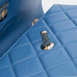 Pre Owned Chanel Blue Small Quilted Lambskin Trendy CC Flap