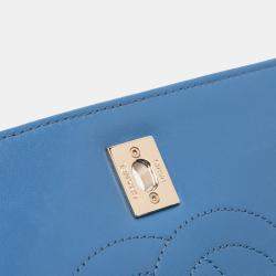 Pre Owned Chanel Blue Small Quilted Lambskin Trendy CC Flap