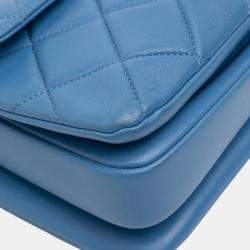 Pre Owned Chanel Blue Small Quilted Lambskin Trendy CC Flap