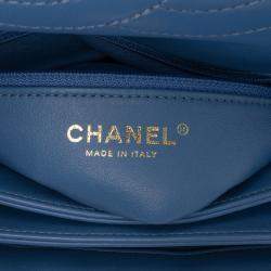 Pre Owned Chanel Blue Small Quilted Lambskin Trendy CC Flap