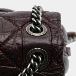 Pre Owned Chanel Burgundy Jumbo Quilted Aged Calfskin New Portobello Flap