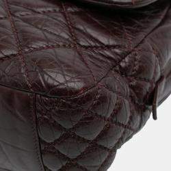 Pre Owned Chanel Burgundy Jumbo Quilted Aged Calfskin New Portobello Flap