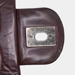Pre Owned Chanel Burgundy Jumbo Quilted Aged Calfskin New Portobello Flap