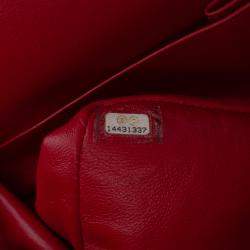 Pre Owned Chanel Red Maxi Classic Patent Double Flap