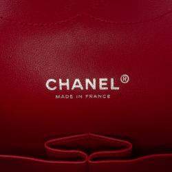 Pre Owned Chanel Red Maxi Classic Patent Double Flap