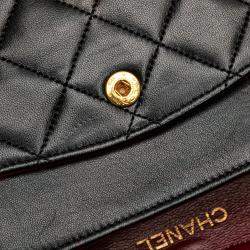 Pre Owned Chanel Black Medium Classic Lambskin Double Flap