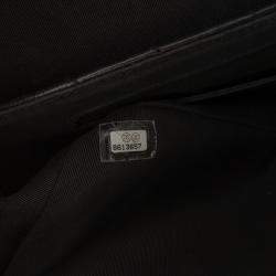 Pre Owned Chanel Black CC Quilted Lambskin East West Straight Flap