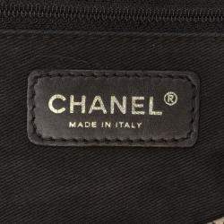 Pre Owned Chanel Black Medium Printed Canvas Animals Single Flap