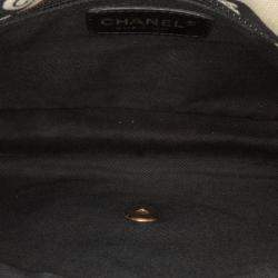Pre Owned Chanel Black Medium Printed Canvas Animals Single Flap