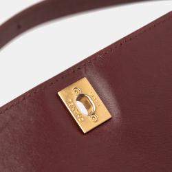 Pre Owned Chanel Burgundy Small CC Quilted Calfskin Single Flap