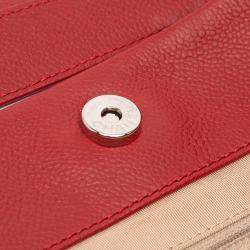 Pre Owned Chanel Red Quilted Caviar Expandable Zip Tote