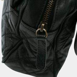 Pre Owned Chanel Black Large Quilted Iridescent Calfskin Shiva Flap