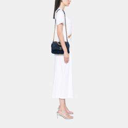 Pre Owned Chanel Blue Medium Canvas and Cotton 19 Flap