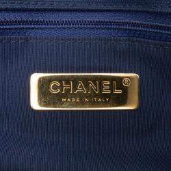 Pre Owned Chanel Blue Medium Canvas and Cotton 19 Flap