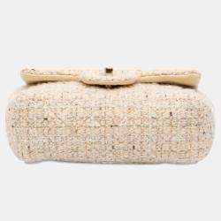 Pre Owned Chanel Brown Mini Rectangular Classic Tweed Single Flap