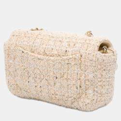 Pre Owned Chanel Brown Mini Rectangular Classic Tweed Single Flap
