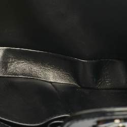 Pre Owned Chanel Black Patent Leather  Laser Cut Camellia East West Flap Bag