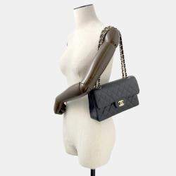Pre Owned Chanel Matelasse W Flap W Black Caviar Leather Chain Shoulder Bag  23