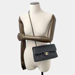 Pre Owned Chanel Matelasse W Flap W Black Caviar Leather Chain Shoulder Bag  23