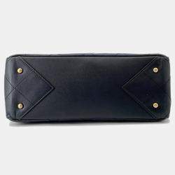 Pre Owned Chanel Matelasse  Black Calf Leather Tote