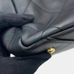Pre Owned Chanel Matelasse  Black Calf Leather Tote