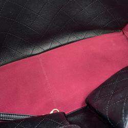 Pre Owned Chanel Matelasse  Black Calf Leather Tote