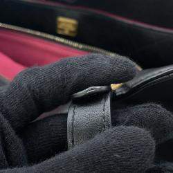 Pre Owned Chanel Matelasse  Black Calf Leather Tote