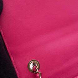 Pre Owned Chanel Big CC Logo Chain shoulder Pink Leather