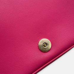 Pre Owned Chanel Big CC Logo Chain shoulder Pink Leather