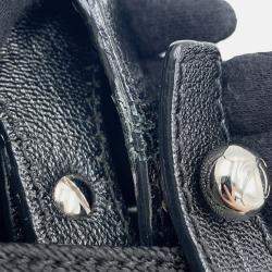 Pre Owned Chanel Paris-Biarritz Tote Black Coating Canvas Leather Size PM