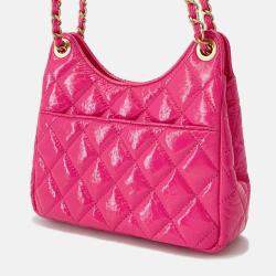 Pre Owned Chanel Matelasse Hobo Bag Pink Leather