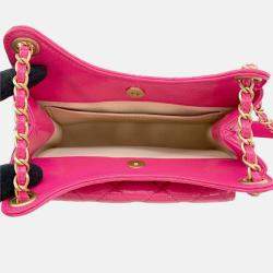 Pre Owned Chanel Matelasse Hobo Bag Pink Leather