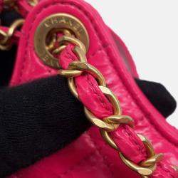 Pre Owned Chanel Matelasse Hobo Bag Pink Leather