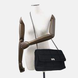 Pre Owned Chanel 2.55 Chocolate Bar Chain shoulder Black Felt