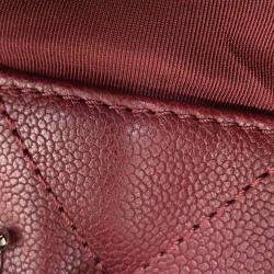 Pre Owned Chanel Matelasse 2Way Chaintote Bag Red Caviar Leather