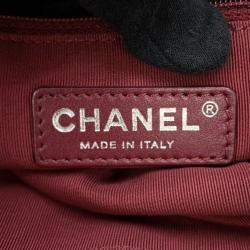 Pre Owned Chanel Matelasse 2Way Chaintote Bag Red Caviar Leather