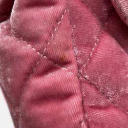 Pre Owned Chanel Matelasse Small Hobo Shoulder Bag Pink Velour