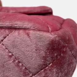 Pre Owned Chanel Matelasse Small Hobo Shoulder Bag Pink Velour