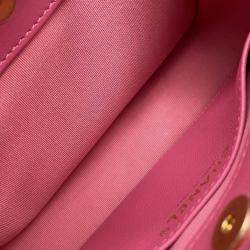 Pre Owned Chanel Matelasse Small Hobo Shoulder Bag Pink Velour