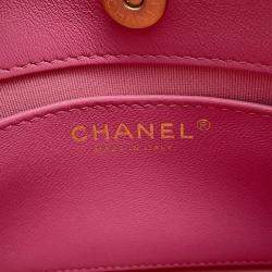Pre Owned Chanel Matelasse Small Hobo Shoulder Bag Pink Velour