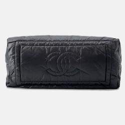 Pre Owned Chanel Coco Cocoon Tote Bag Black Nylon Size Small