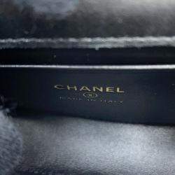 Pre Owned Chanel Coco Handle Chain shoulder Bag Black Lambskin Strass Size Micro