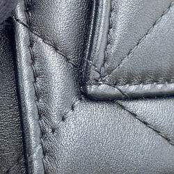 Pre Owned Chanel Coco Handle Chain shoulder Bag Black Lambskin Strass Size Micro