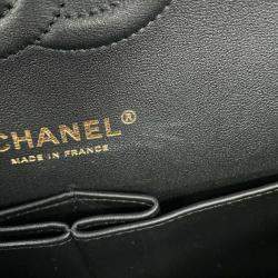 Pre Owned Chanel Matelasse Chain shoulder Bag Black/White/Pink Tweed Lambskin Sequins Size 25