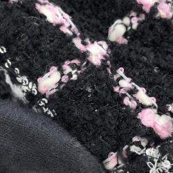 Pre Owned Chanel Matelasse Chain shoulder Bag Black/White/Pink Tweed Lambskin Sequins Size 25