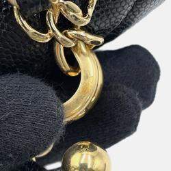 Pre Owned Chanel Matelasse Chain Bucket Bag Black Caviar Leather