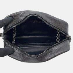 Pre Owned Chanel 2.55 Chain shoulder Bag Black Leather