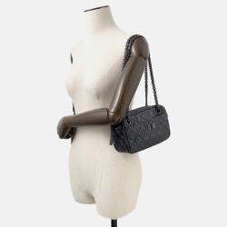 Pre Owned Chanel 2.55 Chain shoulder Bag Black Leather