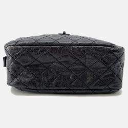 Pre Owned Chanel 2.55 Chain shoulder Bag Black Leather